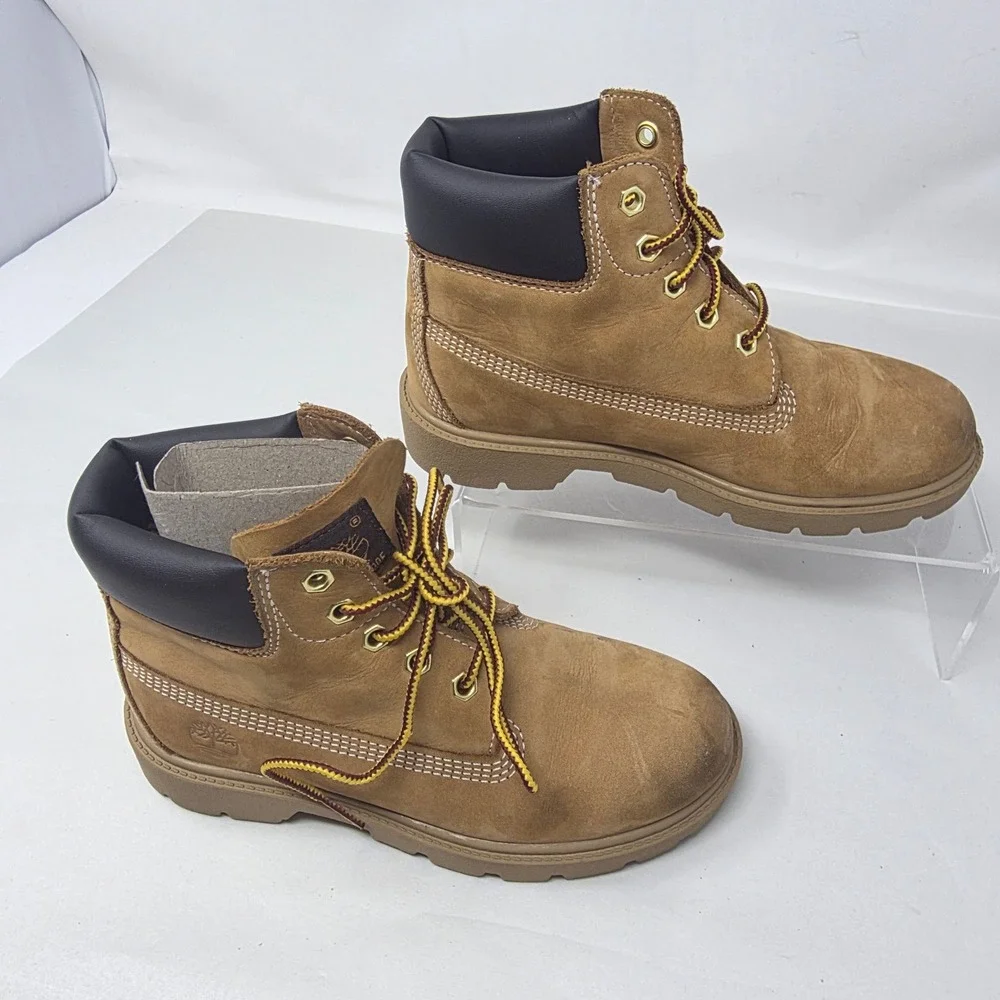 Timberland Classic 6 Inch Waterproof Boot Youth 1.5 Wheat Nubuck TB 010760 713